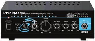5mmm input Independent bass and treble controls Dual 5-LED power output indicators Tape output Dimensions: 2.7" (H) x 8.3" (W) x 5.4" (D) Mfr. #PTAU45 ( 3) (4 up) 50-3805 $99.99 $94.
