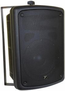 09 8" Indoor/ Outdoor 70 Volt Black Speaker Pair Compact 00W loudspeaker with enclosure made from ABS plastic with an 8" driver and " mylar tweeter.