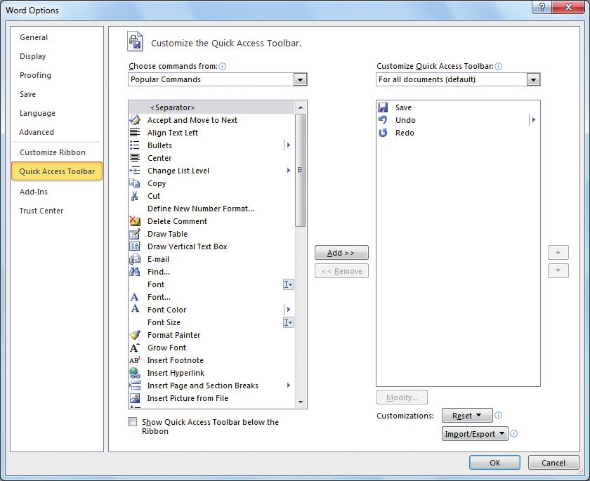 current contents of the application document to the disk drive Click Undo to reverse the last action, click Redo