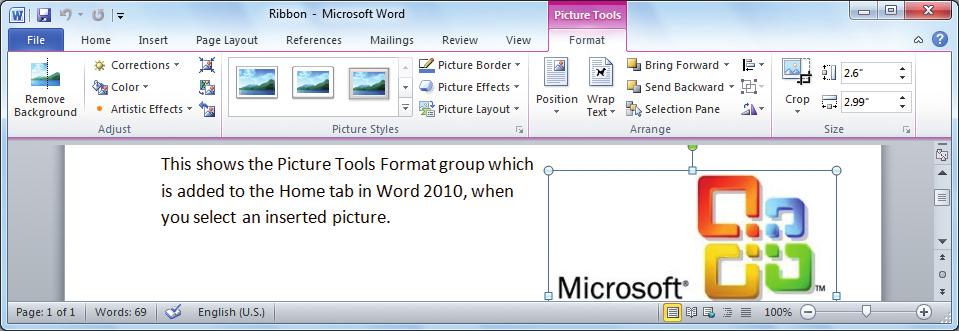 This result-oriented user interface was first introduced in Office 2007, and now appears in all the applications in Office 2010.