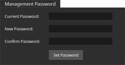 Change the Password for the Web Interface Tiger Store Activation Tiger Store s web interface is accessible after supplying a password.