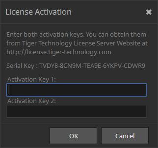 To activate a Tiger Store license using a software activation key: 1. In the left menu of Tiger Store s web interface, click System and then About.