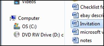 Just click on the X in the upper corner to close the menu. 3. Navigate to the document that you want to save to the CD.