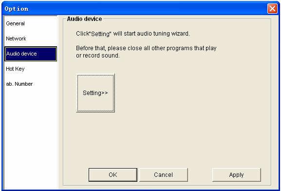 4.3 Audio Device settings Click Audio device on the