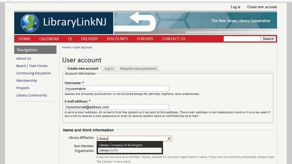 4. How do I create a user account? Any staff member or affiliated person (such as a trustee or a commissioner) from a LibraryLinkNJ member library can create a user account. Go to http://www.