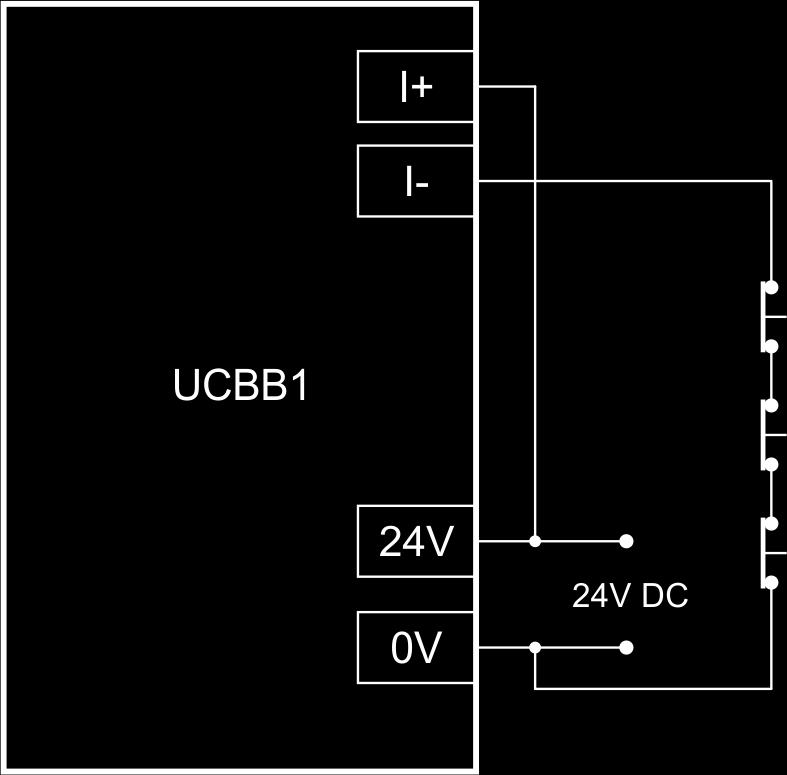 5.2.3.1 Connecting normally closed (NC) switches Any number of mechanical NC contact switches can be wired in series to a single input.