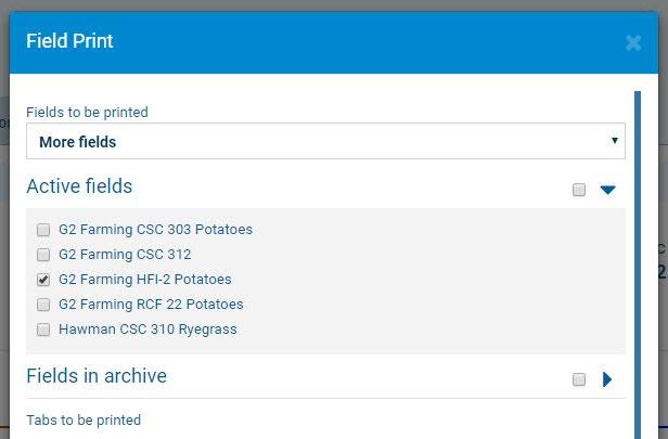 On the Result management screen, click Print.. For this example, Fields to be printed should be set to Just this field.
