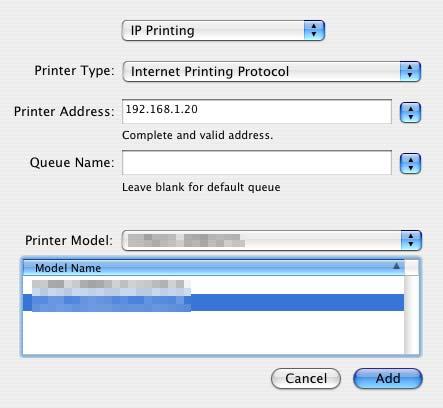 4.2 Using IPP connection 4 13 Manually select the printer driver. % In Mac OS X 10.9, select [Select Software.