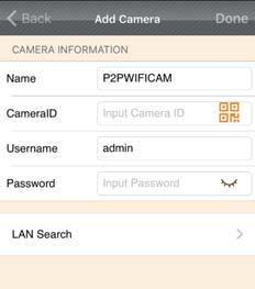 Click on [Add the cameras which are already connected to your WiFi network] 4. Click on [LAN Search]. 6.