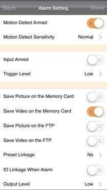 Enable [Save Video on the memory card] 5. Click on [Done] 1.