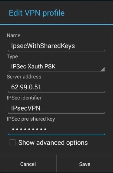 VPN Technlgy n Andrid Andrid has a built-in IPSec VPN implementatin Bth PSK and RSA device authenticatin