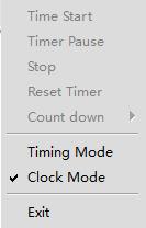 Fig. 2-46 Clock Single click the left button of the mouse on any part of the clock to pop up a control menu as shown in Fig.