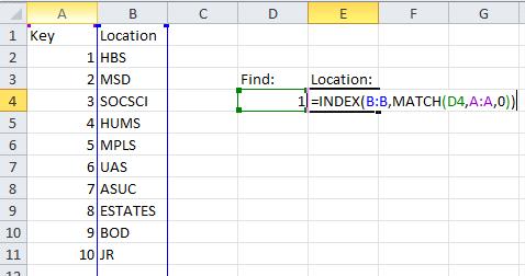 Useful Excel tps Page 4 The Index & Match formula =IINDEX and =MATCH are two formulae often used together and is a faster and more reliable method of doing a VLOOKUP.