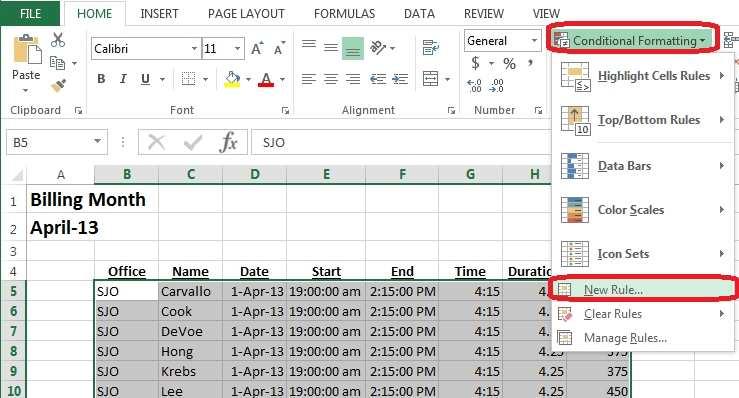 Step 3: In The Edit Formatting Rule dialog box select Use a formula to determine