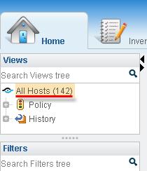 In the Views pane, select the All Hosts folder. The number in parentheses displayed next to the All Hosts folder is the number of devices currently detected.