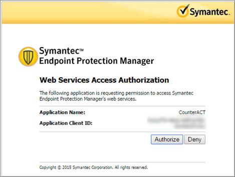 Code <hostname> <port_number> <client_id> What To Do Enter the IP address or hostname of the installed instance of Symantec Endpoint Protection Manager.