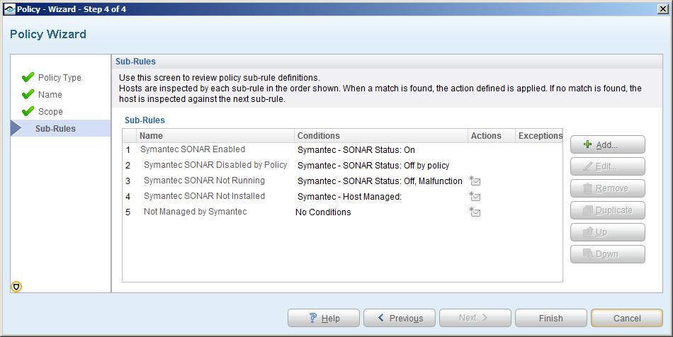 How Endpoints Are Detected and Handled This section describes the sub-rules of the policy created by this template.