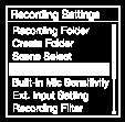 Selecting the recording mode (REC Mode) You can set the recording mode for audio recordings. Set this menu item before you start recording.