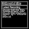 Display window while the file search categories are displayed When you select [ Recorded Files] or [ Music] on the HOME menu, the search categories of the stored files appear on the display window.