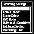 - [Recording Settings] - [Recording Folder] from the