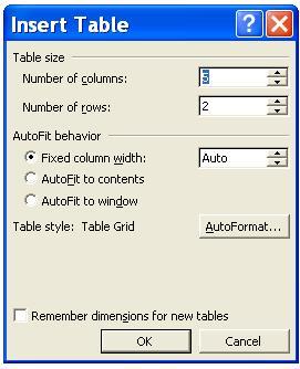 Begin by placing the cursor where you want the table to appear in the document and choose one of the following methods.