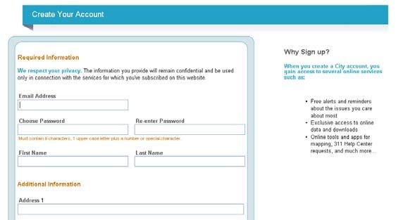 When you are satisfied with the information you have entered, click the Create Account button. 3.