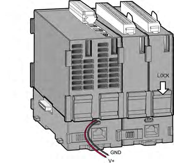 (The wiring procedure is the same as step 1) Step 8: Lock that APAX-5000 I/O