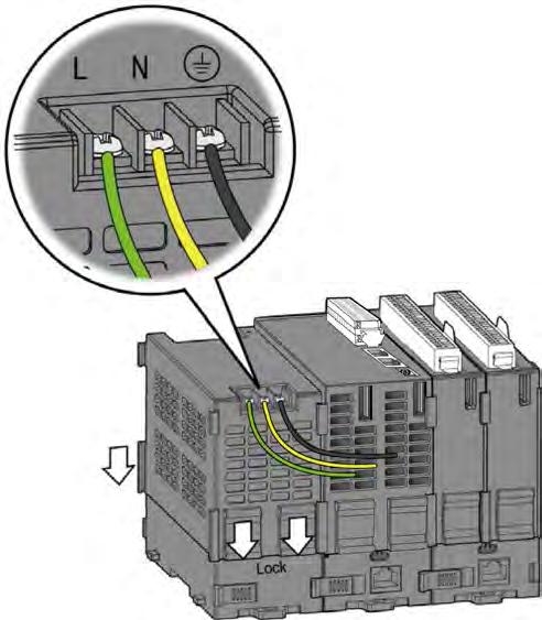 Step 6: Lock the upper case of APAX-5343E to its backplane by pulling down the module locks on the upper case.