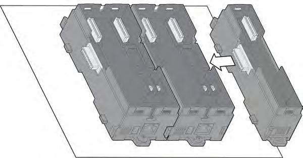 Chapter 3 Mechanical Installation Step 7: Insert APAX-5522PE and all necessary APAX-5000 I/O modules to the backplanes. (Similar to Step 2, Step 4 and Step 8 in section 3.1.