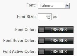 Select the font type from the drop-down list. Enter font size in pixels.