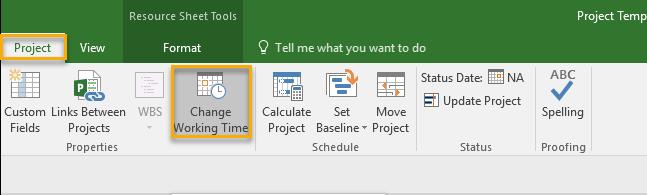 Updating Work Resource Calendars Project has multiple types of calendars available to control and view your project.