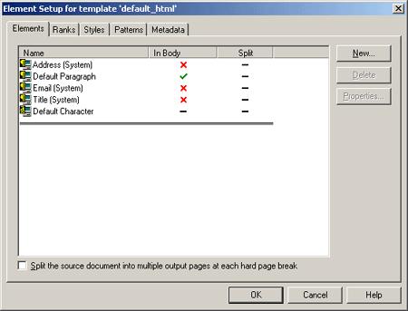 Setup Dialog matter which tab dialog you re working in, and the currently selected element is always highlighted on the list.
