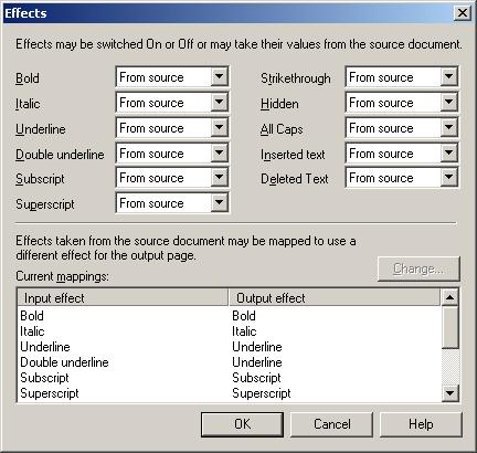 Formatting Dialog A.5.2 Text Effects Dialog Text effects are formatting attributes associated with individual characters within a paragraph.