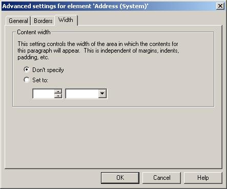 Formatting Dialog Top Bottom Set All OK Cancel Enable this option to add padding to the top border, and then define the padding size.