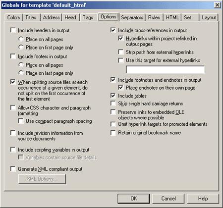 Globals Dialog Include HTML or scripting code in the Body tag OK Cancel Select this option, and then choose either "Use the following" or "Use the contents of this file.