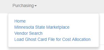 In the upper left corner select the Purchasing dropdown Figure 4 Purchasing Application Options Select Search Criteria Enter criteria in one or more of the following fields to narrow results and