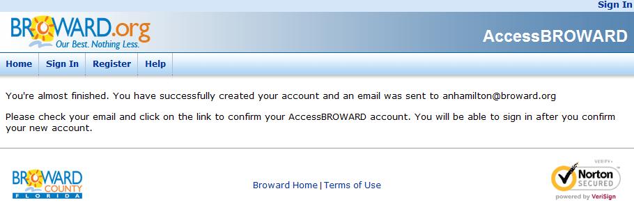 to confirm your email account.