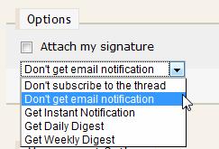 Scroll down on the message editor, and you will see under the Options section, a drop down with similar selections for subscription. How do I prevent repeated notification for the same message?