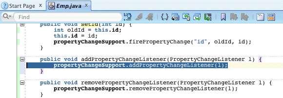 Property Changes when generating accessors for the POJOs