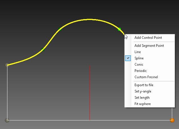 Figure 1. New pop-up menu item Fit asphere in the 3D Interactive Optimizer.