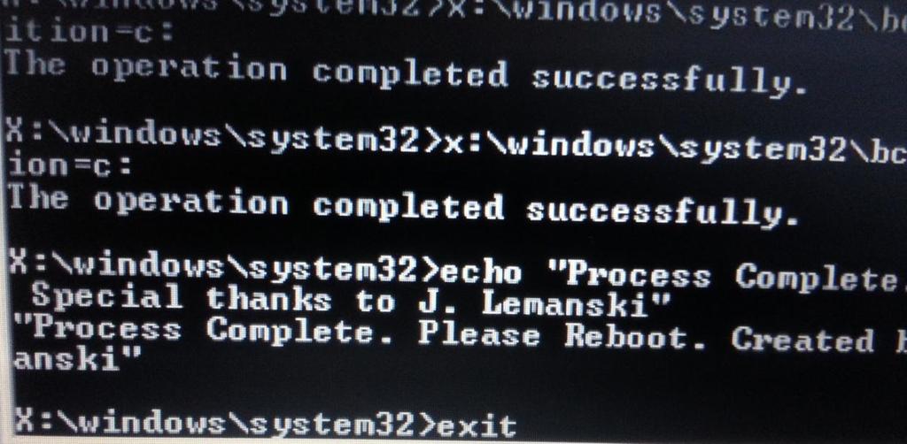 The PC will now reboot and run a script to install Windows 7.
