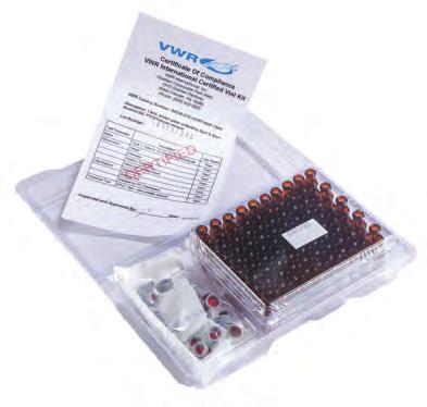 VWR CERTIFIED 9MM SCREW-THREAD VIAL AND CLOSURE CONVENIENCE KITS Lot-tested including HPLC and GC analysis for nine critical parameters Vial dimensions verified for height, diameter and bottom