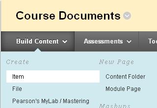 Updated 11/12/12 MH Adding Your Files to Blackboard (i.e. Uploading Your Syllabus) Blackboard allows users to upload files to many different content areas.