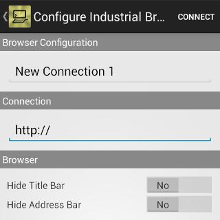 Create a Web Browser Configuration Then select either Web Browser for an industrial browser connection, or one of the terminal emulation options for a terminal connection.