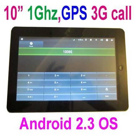 Factory Wholesales. 10" Android GPS 3G phone 10 inch Android 2.3 OS HA-1022-3G 10" Infotmic 1Ghz Android 2.3 +camera, GPS+3G Phone Flytouch 4 1.