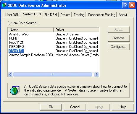 3.1 Creation of Data Source Create an ODBC Data Source An ODBC data source is needed to import schema information about a data source into an Oracle Database.
