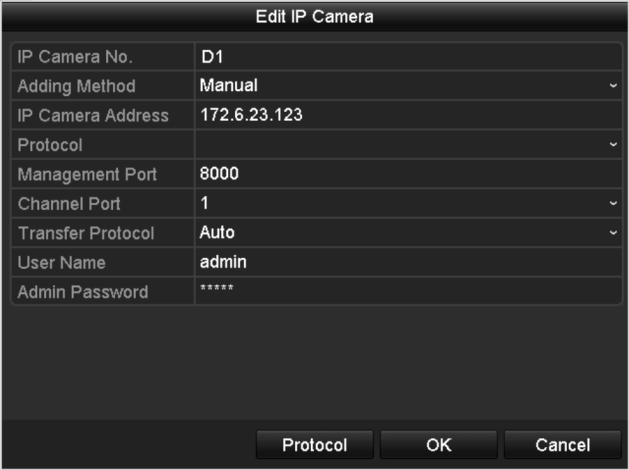 Figure 2. 23 Edit IP Camera Interface - Manual 2.3.4 Checking the PoE Information This section is only applicable to 4ch, and 8ch NVR models.