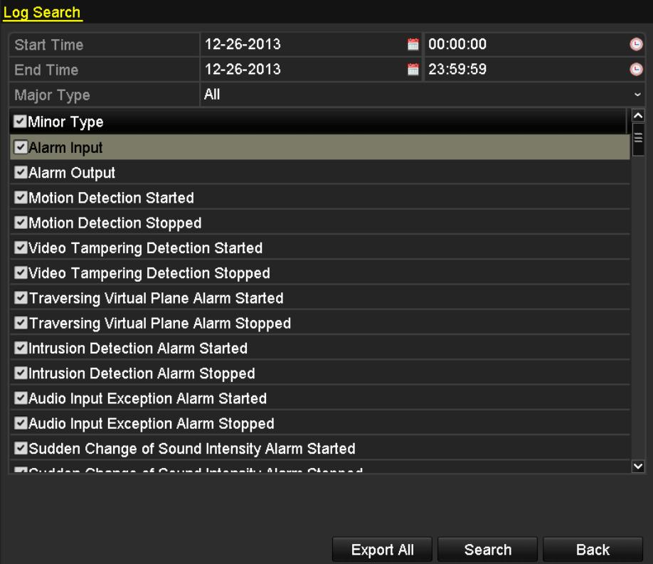Figure 6. 18 System Log Search Interface 3.