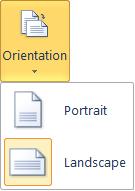 Setting the Worksheet Orientation & Paper Size To change the orientation of the worksheet to portrait or landscape: 1. Click the Page Layout tab. 2. In the Page Setup group, click Orientation. 3.