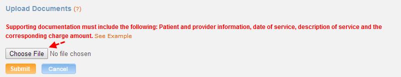 review. Supporting documentation must reflect the name of patient and provider, date(s) of service, description of the service(s) received and the corresponding charge amount.